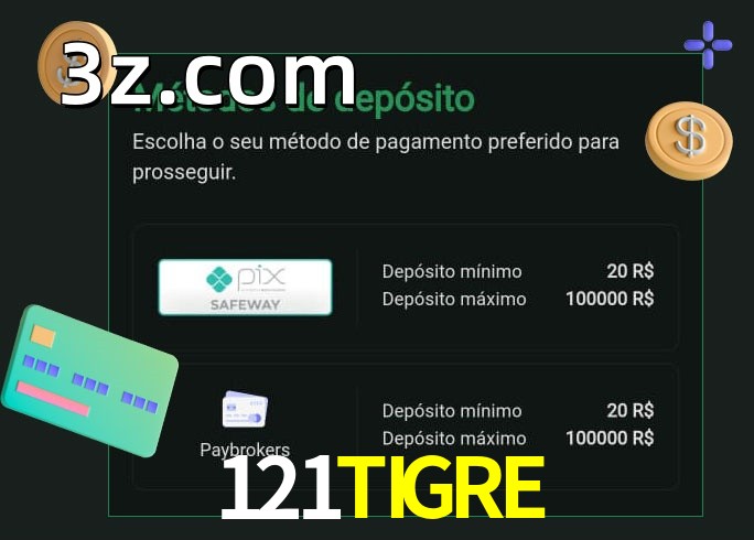 O cassino 121TIGREbet oferece uma grande variedade de métodos de pagamento